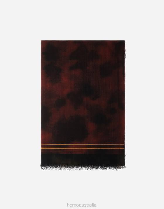 FANCY FOG PASHMINA Herno Men Bordeaux/Black 2L0H574 Accessories