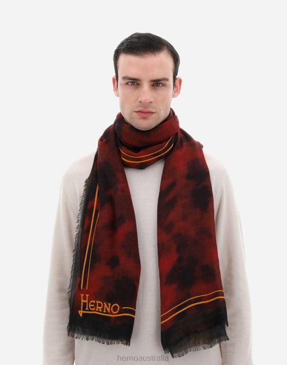 FANCY FOG PASHMINA Herno Men Bordeaux/Black 2L0H574 Accessories