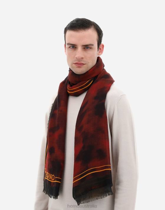 FANCY FOG PASHMINA Herno Men Bordeaux/Black 2L0H574 Accessories