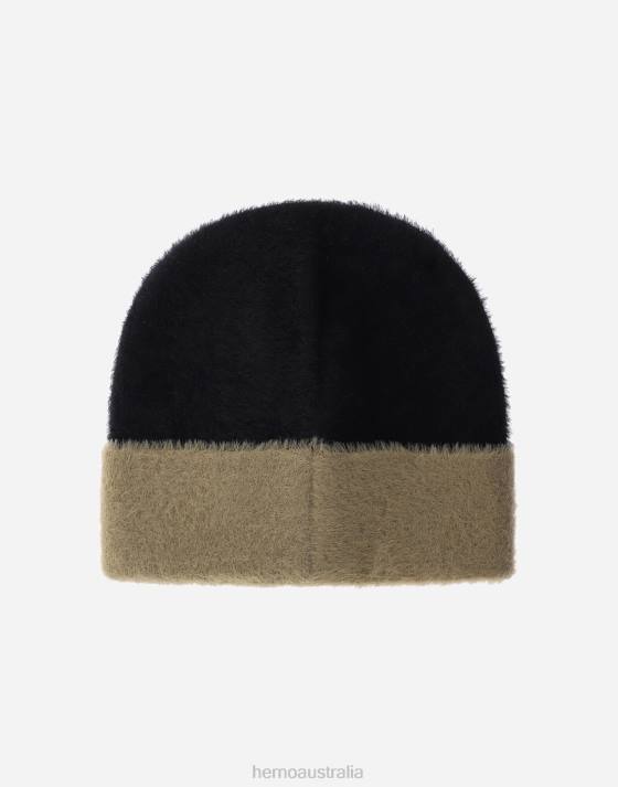 FLUFFY KNIT BEANIE Herno Men Black 2L0H716 Accessories