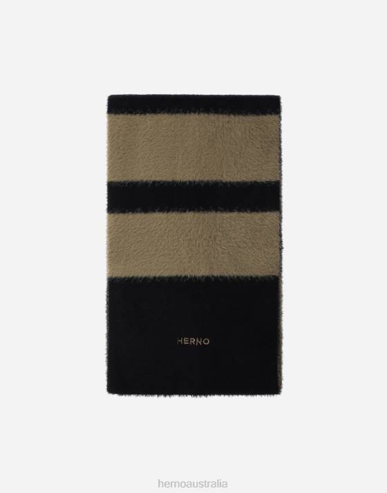 FLUFFY KNIT SCARF Herno Men Black 2L0H524 Accessories