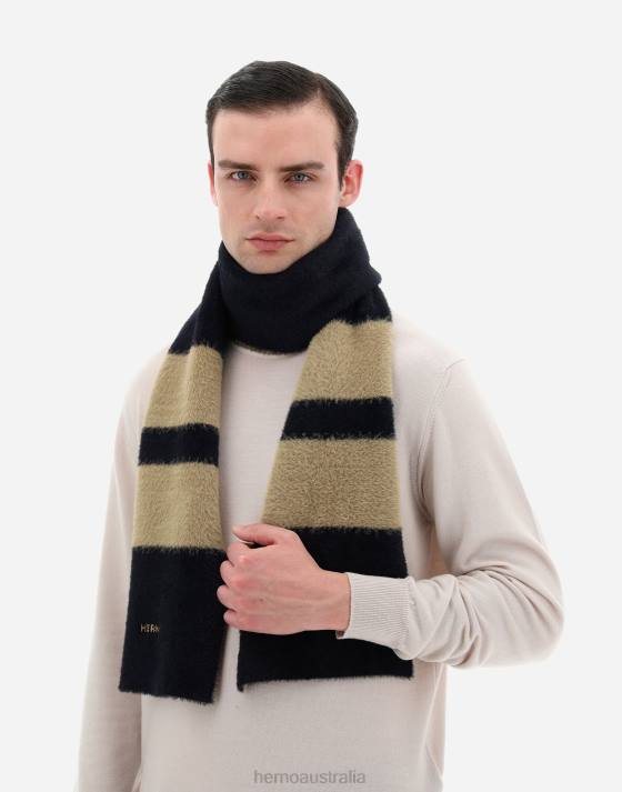 FLUFFY KNIT SCARF Herno Men Black 2L0H524 Accessories