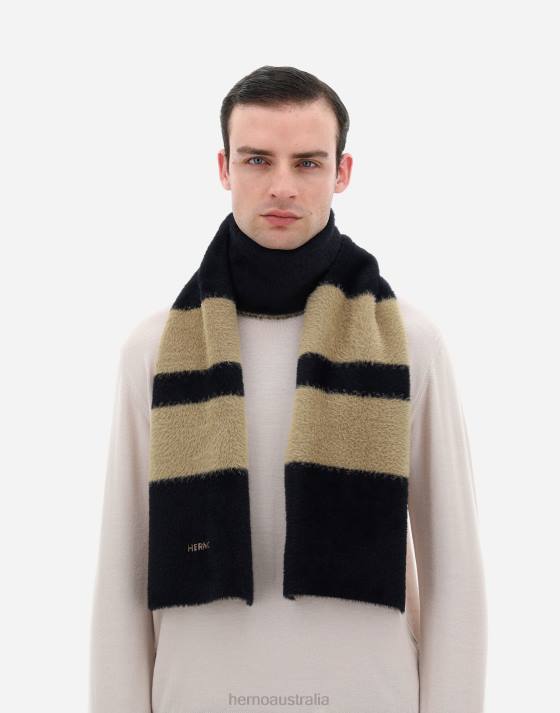 FLUFFY KNIT SCARF Herno Men Black 2L0H524 Accessories