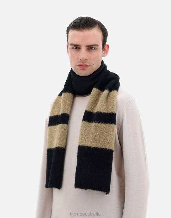 FLUFFY KNIT SCARF Herno Men Black 2L0H524 Accessories