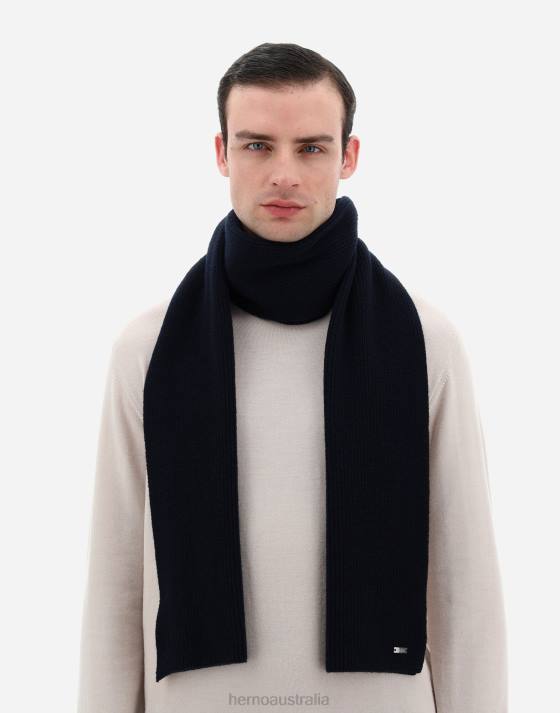 INFINITY BASIC SCARF Herno Men Navy Blue 2L0H571 Accessories