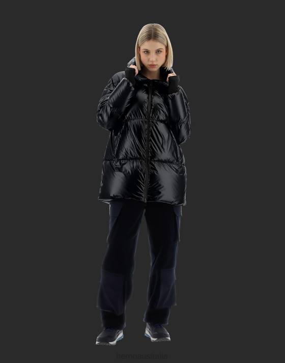 LAMINAR BOMBER JACKET IN ICE CUBE Herno Women Black 2L0H175 Outerwear