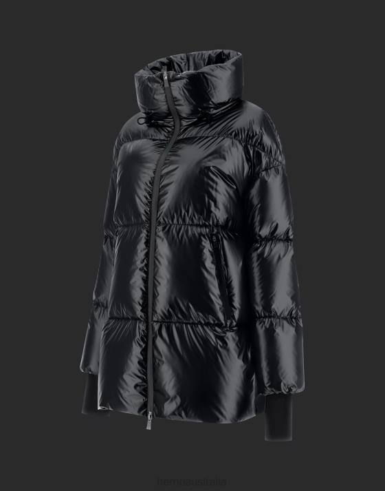 LAMINAR BOMBER JACKET IN ICE CUBE Herno Women Black 2L0H175 Outerwear