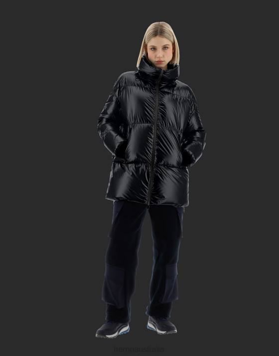 LAMINAR BOMBER JACKET IN ICE CUBE Herno Women Black 2L0H175 Outerwear