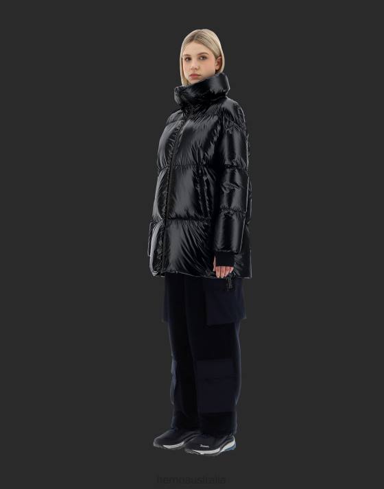 LAMINAR BOMBER JACKET IN ICE CUBE Herno Women Black 2L0H175 Outerwear