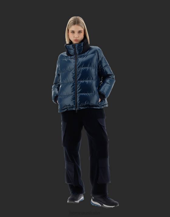 LAMINAR CAPE IN GLAZED RIPSTOP 2L AND GORE-TEX INFINIUM WINDSTOPPER Herno Women Indian Blue 2L0H81 Outerwear