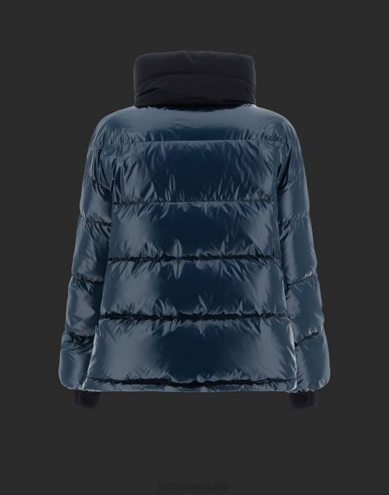 LAMINAR CAPE IN GLAZED RIPSTOP 2L AND GORE-TEX INFINIUM WINDSTOPPER Herno Women Indian Blue 2L0H81 Outerwear