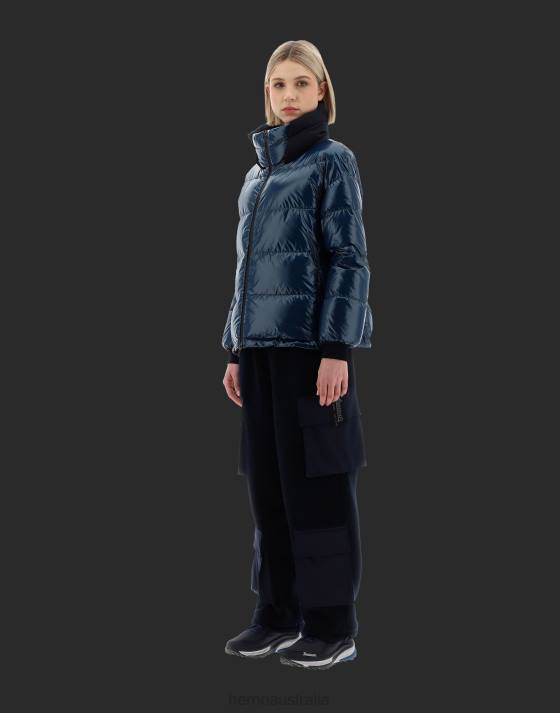 LAMINAR CAPE IN GLAZED RIPSTOP 2L AND GORE-TEX INFINIUM WINDSTOPPER Herno Women Indian Blue 2L0H81 Outerwear