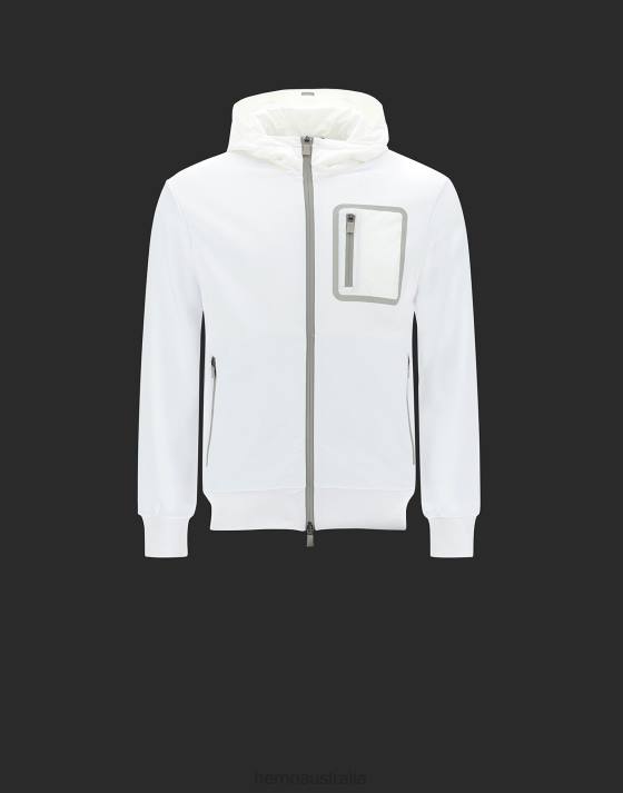 LAMINAR COTTON SWEATER BOMBER Herno Men White 2L0H827 Clothing