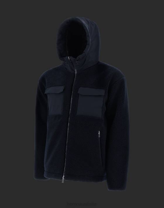 LAMINAR JACKET IN TEDDY TECH Herno Men Navy Blue 2L0H631 Outerwear