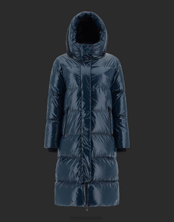 LAMINAR PARKA IN GLAZED RIPSTOP 2L AND GORE-TEX INFINIUM WINDSTOPPER Herno Women Indian Blue 2L0H242 Outerwear