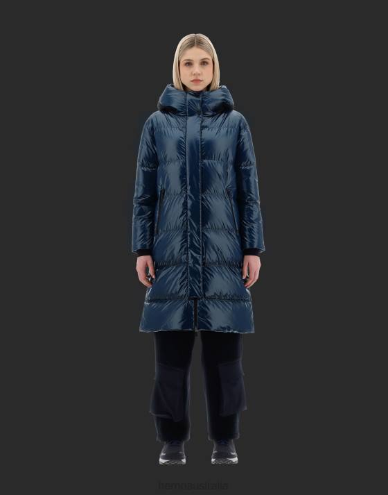 LAMINAR PARKA IN GLAZED RIPSTOP 2L AND GORE-TEX INFINIUM WINDSTOPPER Herno Women Indian Blue 2L0H242 Outerwear