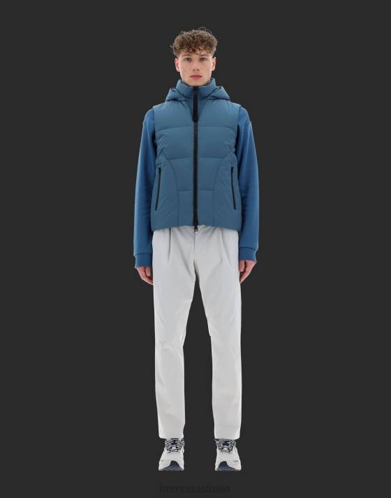 LAMINAR SLEEVELESS JACKET IN GORE-TEX INFINIUM WINDSTOPPER Herno Men Indian Blue 2L0H745 Outerwear