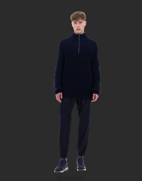 LAMINAR SWEATER IN NYLON WOOL AND GORE-TEX INFINIUM WINDSTOPPER Herno Men Navy Blue 2L0H737 Clothing