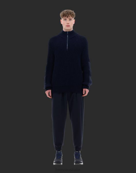 LAMINAR SWEATER IN NYLON WOOL AND GORE-TEX INFINIUM WINDSTOPPER Herno Men Navy Blue 2L0H737 Clothing