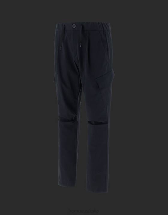 LAMINAR TROUSERS IN EASY STRETCH Herno Men Dark Blue 2L0H734 Clothing