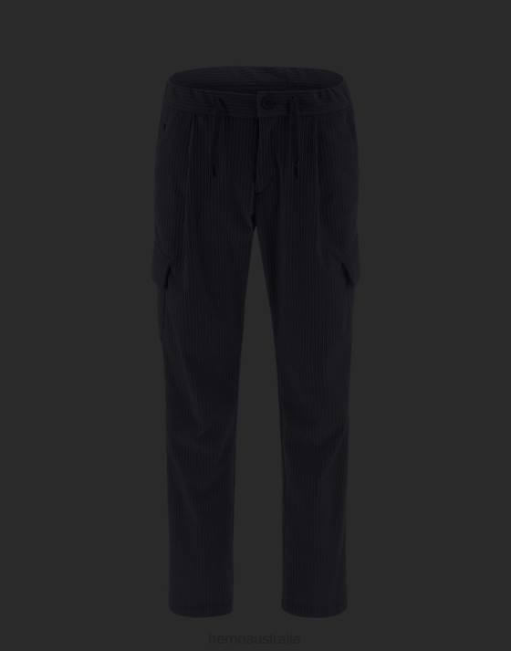 LAMINAR TROUSERS IN PRO VELVET Herno Men Black 2L0H585 Clothing