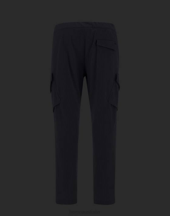 LAMINAR TROUSERS IN PRO VELVET Herno Men Black 2L0H585 Clothing