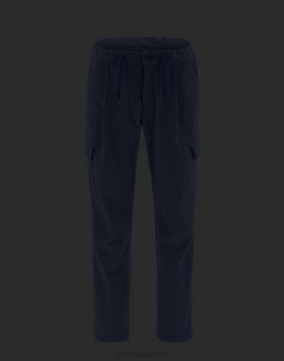 LAMINAR TROUSERS IN PRO VELVET Herno Men Blue 2L0H654 Clothing