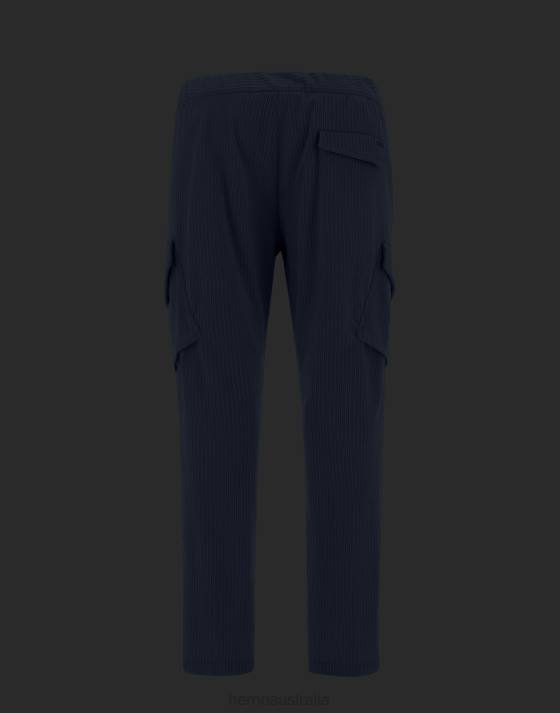 LAMINAR TROUSERS IN PRO VELVET Herno Men Blue 2L0H654 Clothing