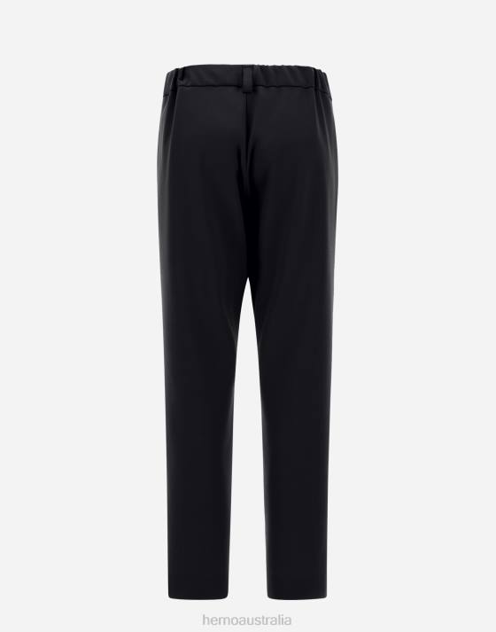 LIGHT WOOL STRETCH TROUSERS Herno Women Black 2L0H268 Clothing