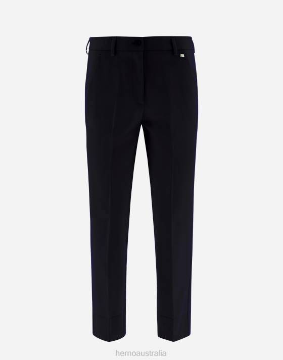 LIGHT WOOL STRETCH TROUSERS Herno Women Black 2L0H298 Clothing