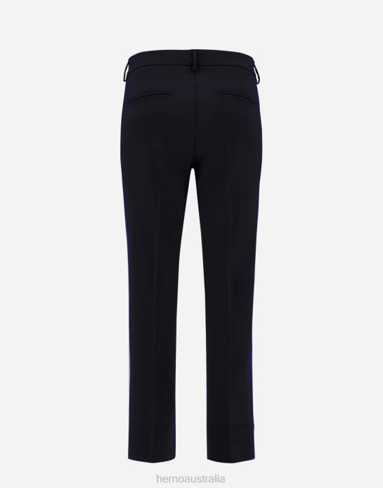 LIGHT WOOL STRETCH TROUSERS Herno Women Black 2L0H298 Clothing