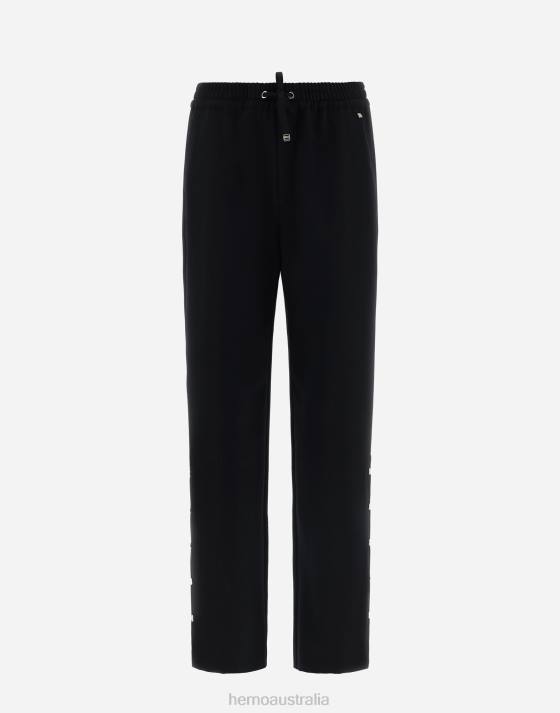 LIGHT WOOL STRETCH TROUSERS Herno Women Black 2L0H421 Clothing