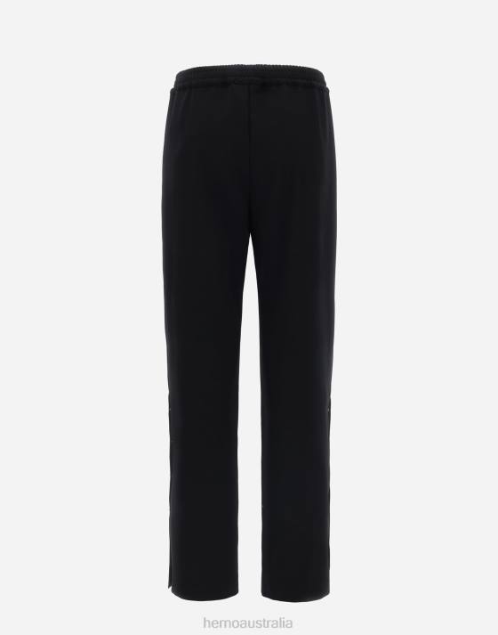 LIGHT WOOL STRETCH TROUSERS Herno Women Black 2L0H421 Clothing