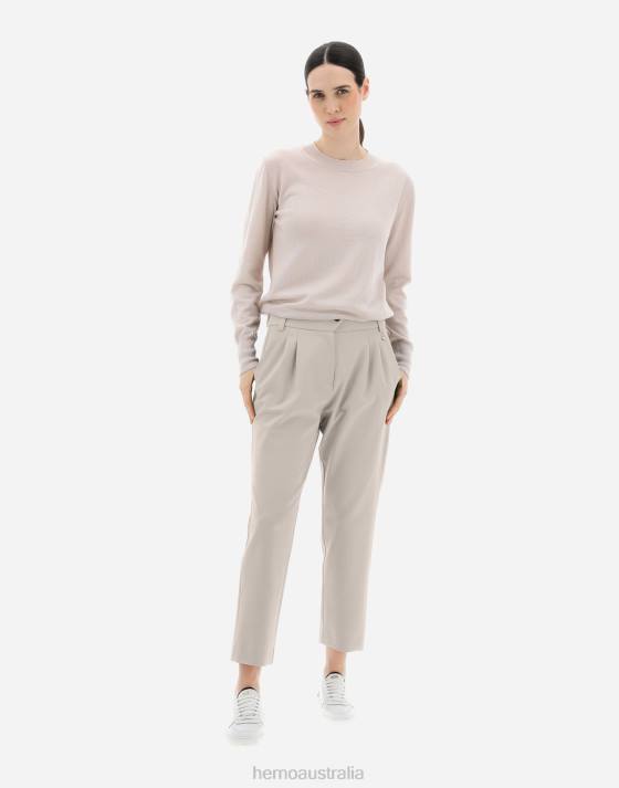 LIGHT WOOL STRETCH TROUSERS Herno Women Chantilly 2L0H168 Clothing