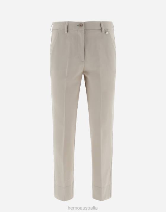 LIGHT WOOL STRETCH TROUSERS Herno Women Chantilly 2L0H23 Clothing