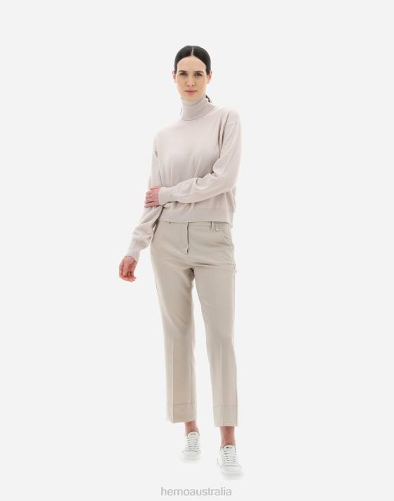 LIGHT WOOL STRETCH TROUSERS Herno Women Chantilly 2L0H23 Clothing