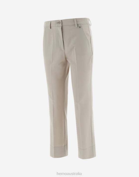 LIGHT WOOL STRETCH TROUSERS Herno Women Chantilly 2L0H23 Clothing