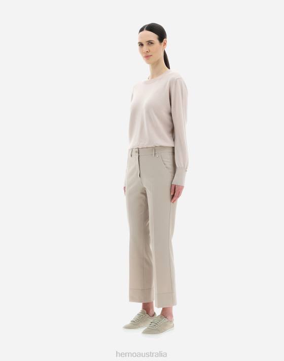 LIGHT WOOL STRETCH TROUSERS Herno Women Chantilly 2L0H23 Clothing