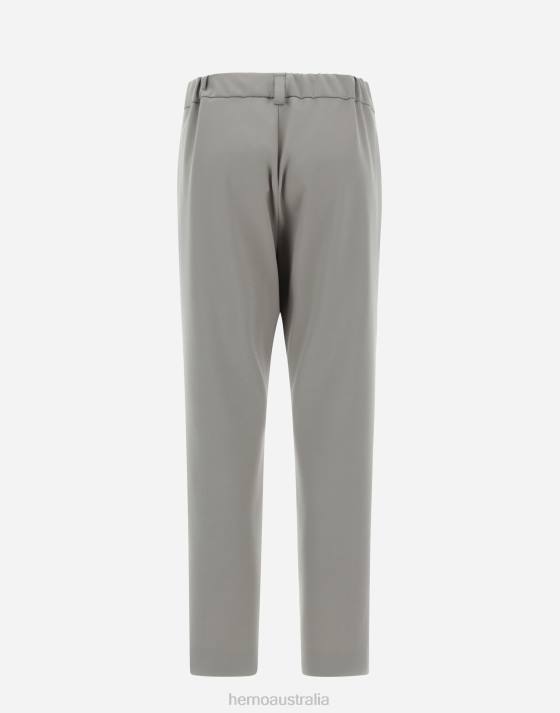 LIGHT WOOL STRETCH TROUSERS Herno Women Light Grey 2L0H144 Clothing