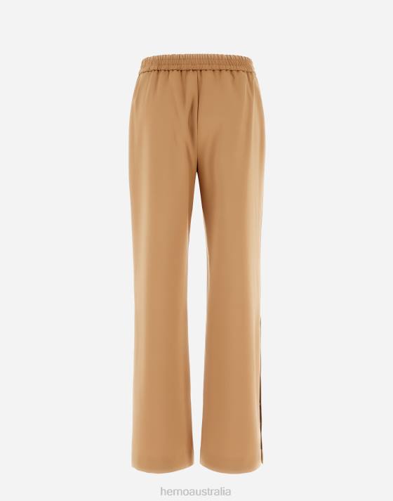 LIGHT WOOL STRETCH TROUSERS Herno Women Sand 2L0H28 Clothing