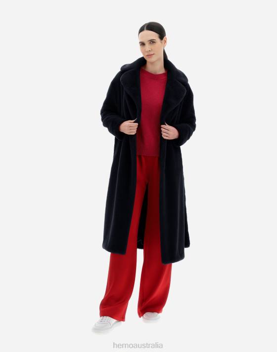 LONG SOFT COAT Herno Women Black 2L0H366 Outerwear