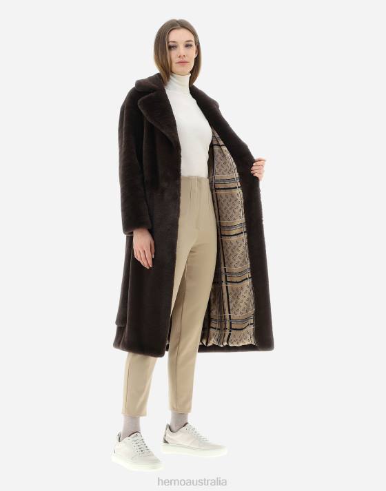 LONG SOFT COAT Herno Women Brown 2L0H161 Outerwear