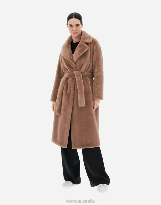 LONG SOFT COAT Herno Women Macadamia 2L0H92 Outerwear