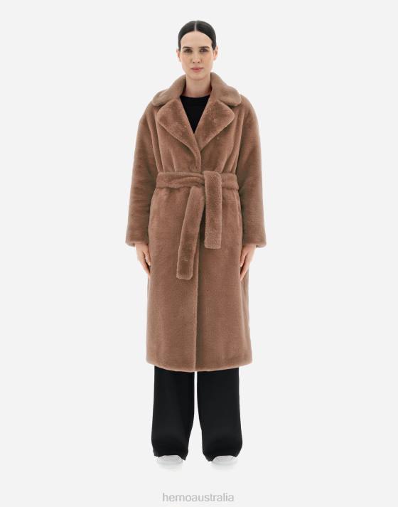 LONG SOFT COAT Herno Women Macadamia 2L0H92 Outerwear