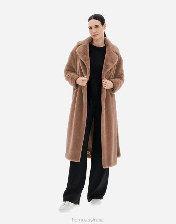 LONG SOFT COAT Herno Women Macadamia 2L0H92 Outerwear