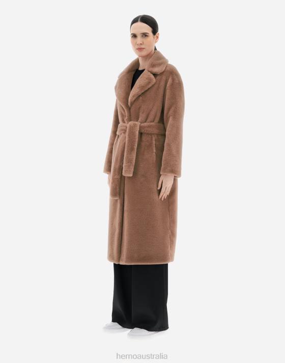 LONG SOFT COAT Herno Women Macadamia 2L0H92 Outerwear