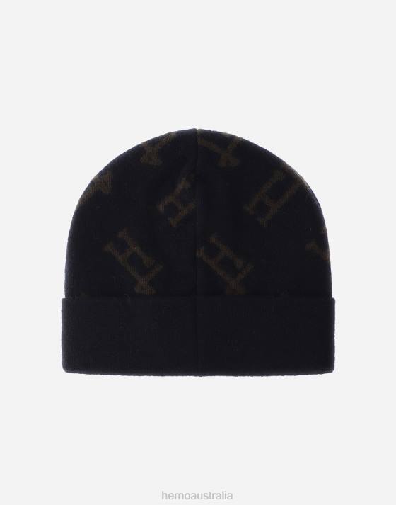 MONOGRAM BEANIE Herno Men Blue/Brown 2L0H718 Accessories