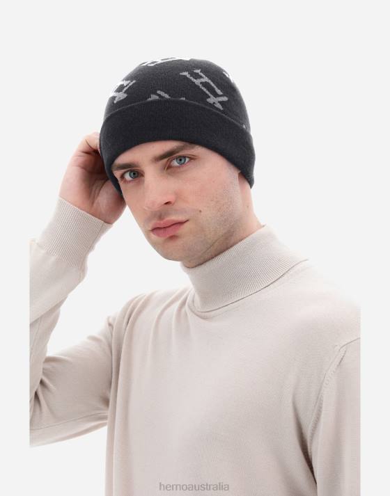 MONOGRAM BEANIE Herno Men Dark Grey 2L0H563 Accessories