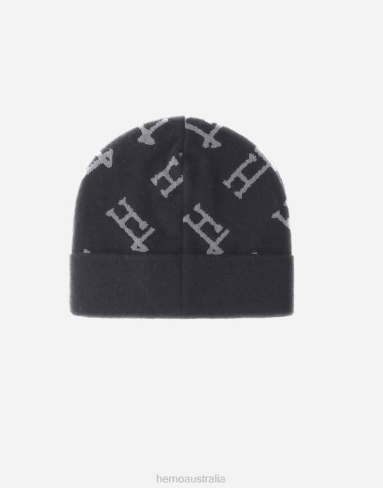 MONOGRAM BEANIE Herno Men Dark Grey 2L0H563 Accessories