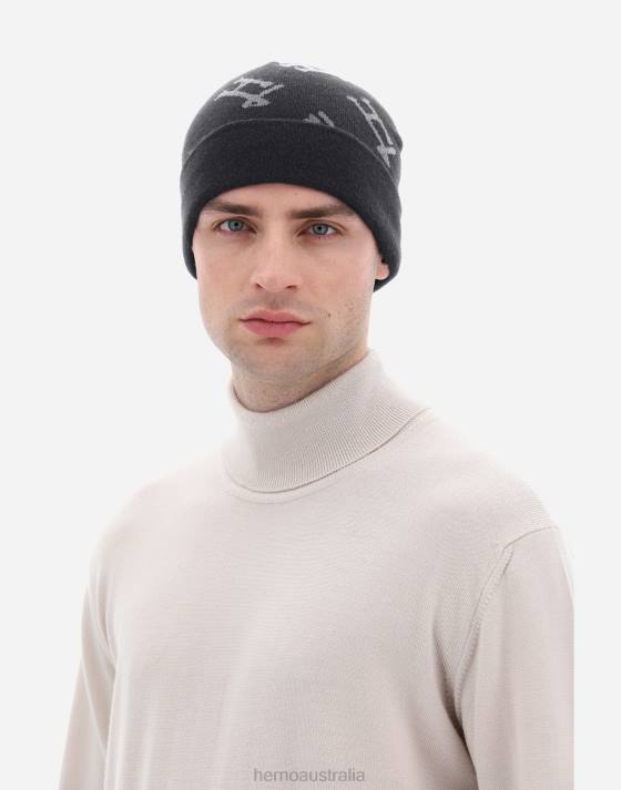 MONOGRAM BEANIE Herno Men Dark Grey 2L0H563 Accessories